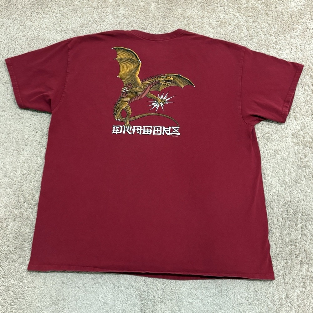 Powell Peralta x Bones Wheels T-Shirt Men's XL Red Dragon Skateboard